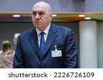 Small photo of Guido Crosetto ,Minister of Defence during a meeting of EU defense ministers at the EU Council building in Brussels, Belgium on Nov. 15, 2022.