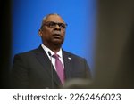 Small photo of US Defense Secretary Lloyd Austin holds a press conference at the end of a two-day meeting of NATO Defence ministers at the NATO headquarters in Brussels on February 15, 2023.
