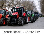 Small photo of Farmers with their tractors from Belgium's northern region of Flanders take part in a protest against a new regional government plan to limit nitrogen emissions, in Brussels, Belgium on March 3, 2023.