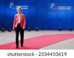 Small photo of European Commission President Ursula von der Leyen arrives for a EU Summit, at the EU headquarters in Brussels, on June 29, 2023.