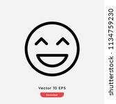 laughing  emotion icon. fun ... | Shutterstock .eps vector #1134759230