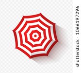 vector beach umbrella on... | Shutterstock .eps vector #1066197296