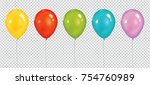 set of realistic vector... | Shutterstock .eps vector #754760989