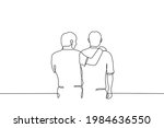 man looks at a friend with his... | Shutterstock .eps vector #1984636550
