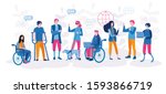 disabled people work together... | Shutterstock .eps vector #1593866719