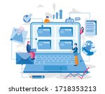 electronic file organization... | Shutterstock .eps vector #1718353213