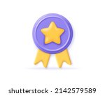 3d medal icon with golden star... | Shutterstock .eps vector #2142579589