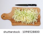 White Cabbage Is Sliced For...