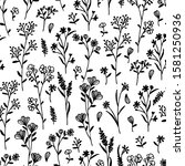 hand drawn wild flower seamless ... | Shutterstock .eps vector #1581250936