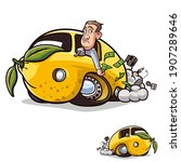 Lemon Car Broken Car Sad Cartoon