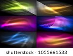 neon glowing light abstract... | Shutterstock .eps vector #1055661533