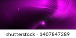 smoky glowing waves in the dark.... | Shutterstock .eps vector #1407847289