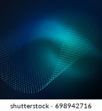 3d illuminated wave of glowing... | Shutterstock .eps vector #698942716