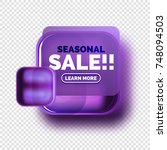 square shape purple sale button ... | Shutterstock .eps vector #748094503