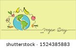 world vegan day hand drawn... | Shutterstock .eps vector #1524385883