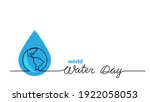 world water day vector one line ... | Shutterstock .eps vector #1922058053