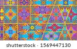 vector patchwork quilt pattern. ... | Shutterstock .eps vector #1569447130