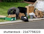 Small photo of Household miscellaneous rubbish items put on the street for council bulk waste collection.