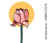 pink lotus flower in cartoon... | Shutterstock .eps vector #2088173170