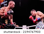 Small photo of Hollywood, FL, USA. Aug 20, 2022: Professional boxer IBF Light-welterweight Sergey Lipinets defeats WBC Lightweight Omar Figueroa Jr. in boxing match.