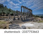 Small photo of Euromos was an ancient city in Caria, Anatolia; the ruins are approximately 4 km southeast of Selimiye and 12 km northwest of Milas (the ancient Mylasa), Mugla Province, Turkey.