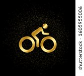Bike  Man Gold  Icon. Vector...