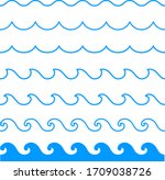 seamless pattern wave line set | Shutterstock .eps vector #1709038726