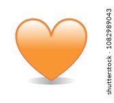 Orange Heart Emoji Vector
