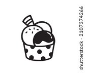 black single ice cream bowl... | Shutterstock .eps vector #2107374266
