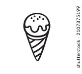 black single ice cream line... | Shutterstock .eps vector #2107375199