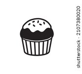 black single muffin icon.... | Shutterstock .eps vector #2107380020