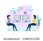 young women characters sitting... | Shutterstock .eps vector #1360251230