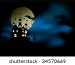 spooky house on halloween night | Shutterstock .eps vector #34570669