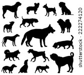 Dogs Silhouettes  Vector Set Of ...