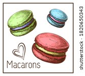 Cute Color Macarons Drawing...