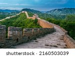 Walk along the Great Wall of China. Great Wall of China wonder of world. Great Wall of China pathway. Great Wall of China landscape