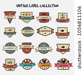 vector set vintage labels and... | Shutterstock .eps vector #1056811106