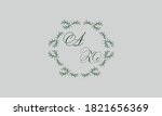 decorative botanical logo with... | Shutterstock .eps vector #1821656369