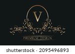 elegant floral logo with a... | Shutterstock .eps vector #2095496893