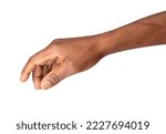 Hand touching, taking or giving isolated on transparent background