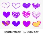 set of hearts for valentine's... | Shutterstock .eps vector #173089529