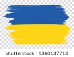 ukrainian flag with brushstroke | Shutterstock .eps vector #1360137713