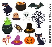 halloween element set... | Shutterstock .eps vector #1175678803