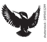 Kingfisher birds silhouette victor illustration