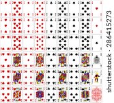 poker cards full set four color ... | Shutterstock .eps vector #286415273