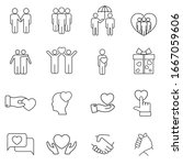 friendship and friend icon set... | Shutterstock .eps vector #1667059606