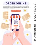 order online concept. hand... | Shutterstock .eps vector #1722441733