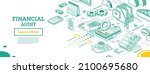 financial audit. isometric... | Shutterstock .eps vector #2100695680