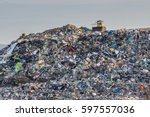 Pollution concept. Garbage pile in trash dump or landfill.