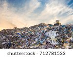 Garbage pile in trash dump or landfill. Pollution concept.